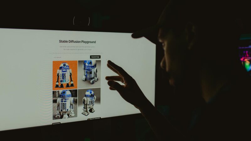 AI-robot gebruikt webbrowser op computerscherm voor automatische taken Google Project Mariner